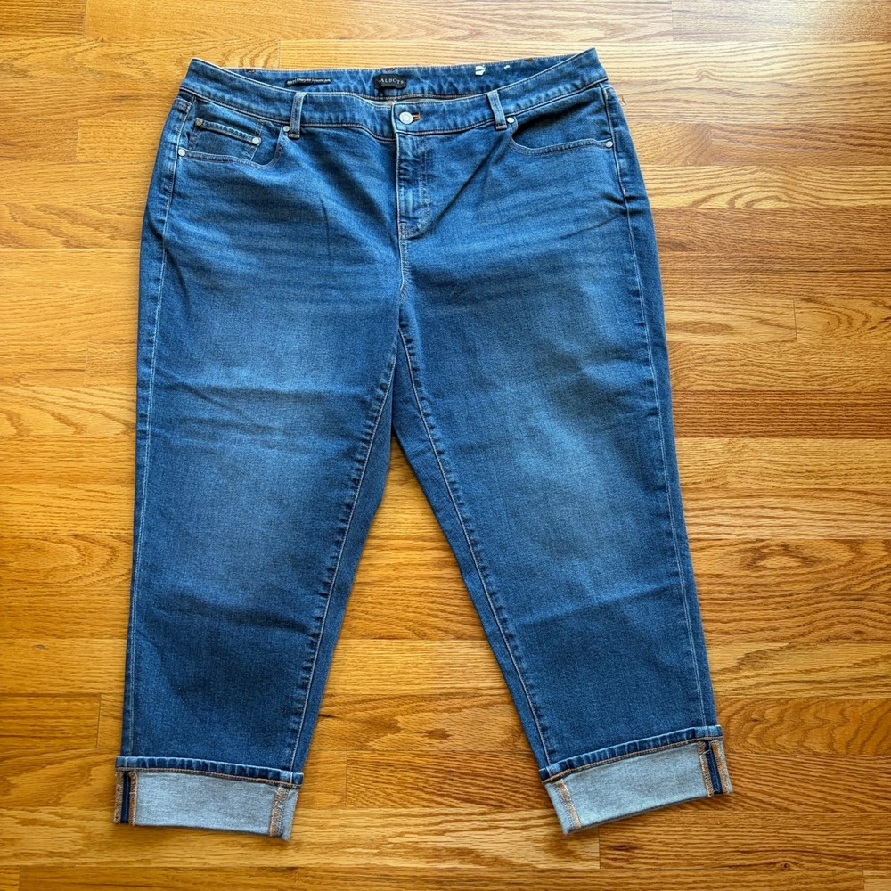 Talbots Annika Wash Straight Leg Jeans Blue Denim Mid Rise Stretch Size 18W